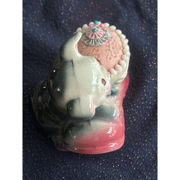 Pin Cushion Puppy Dog Red Laced Boot Shoe Sewing Pin Keeper Embroidery Needles - Picture 4 of 6